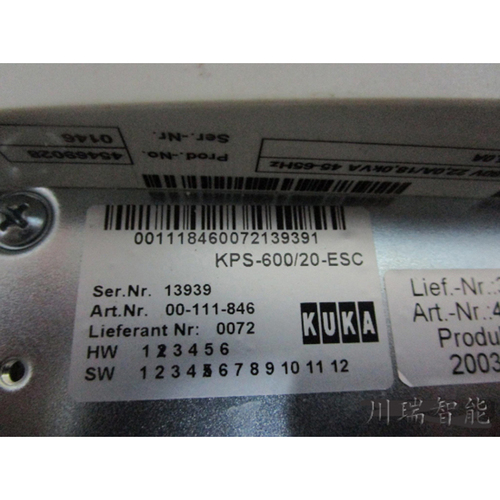 00-111-846 KUKA库卡机器人配件 KPS600/20-ESC 电源控制器